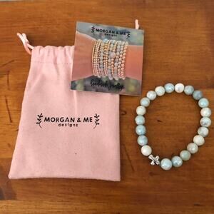 Morgan & Me Designs Beaded Christian Bracelet Handmade Jewelry Silver Cross NIP
